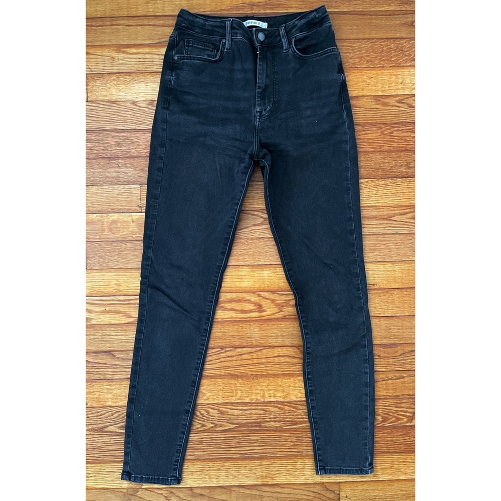 forever 21 high rise skinny black ankle jean